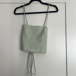 Zara Mint Green Tie Back Crop Top